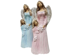 Dekorativní anděl s dítětem-bílý 36 cm