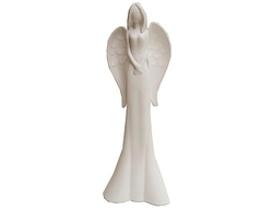 Dekorativní anděl bílý glazura 26 cm