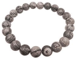  Grey Map Jasper Bracelet 8mm