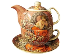 Porcelánová sada čajník  Mucha