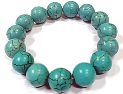 Elastic bracelet natural turquoise howlite stone beads ∅ 13 mm
