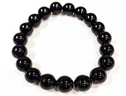Armband aus schwarzem Obsidian, 10 mm