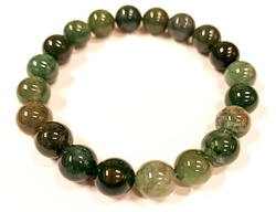  Moss Agate Bracelet  10mm