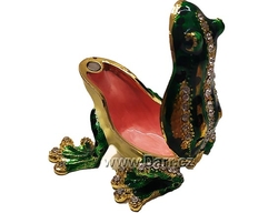 Dekorativní šperkovnice otevírací kovová žába