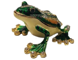 Dekorativní šperkovnice otevírací kovová žába