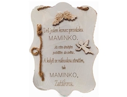 Domovní dekorace dřevěná tabulka  Maminka záchrana