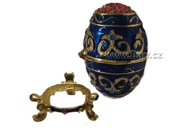 Dekorativní šperkovnice otevírací kovová vejce 7cm