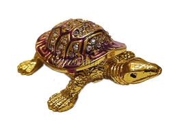Dekorativní šperkovnice otevírací kovová želva